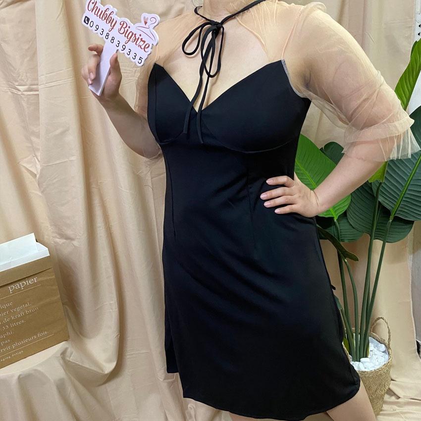 Đầm Bigsize cúp ngực phối cổ voan ChubbyBigsize