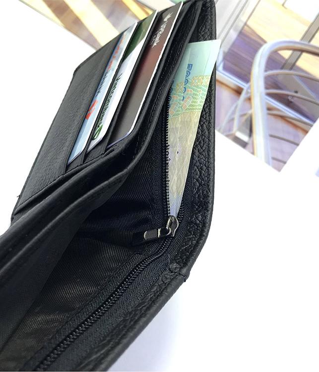 Ví nam hàng da thật có khóa kéo