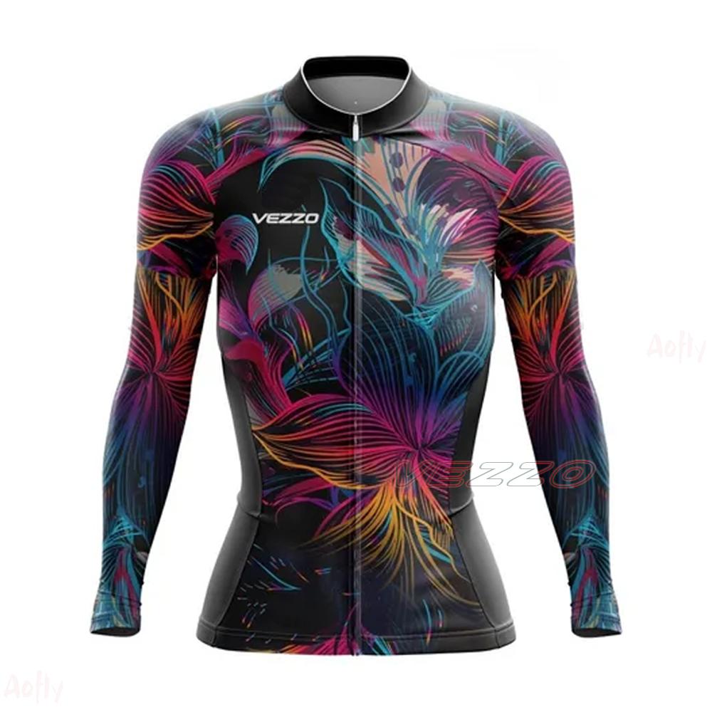 Vezzo nữ tay dài tay áo đua xe đạp xe đạp quần áo miễn phí vận chuyển Color: 3647 Size: XS