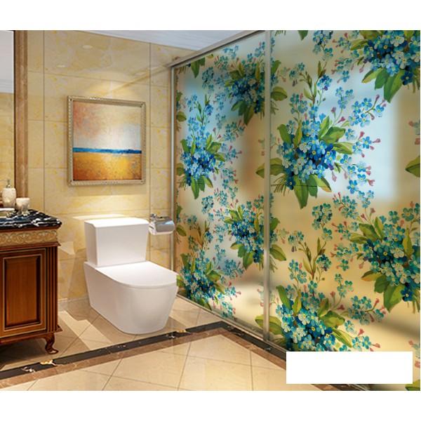 Decal dán kính cao cấp - Hoa Chùm Xanh