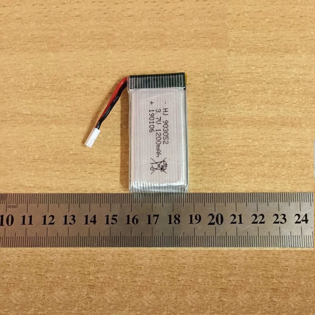 Pin sạc 3.7V dung lượng cao 1200mAh chân trắng dẹt