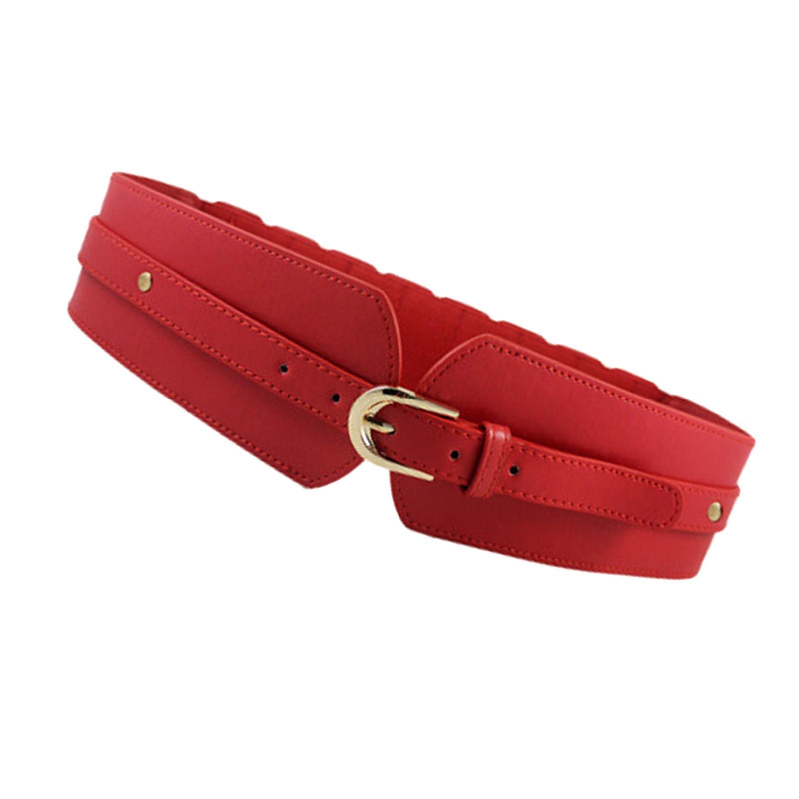 Luxury Women Wide Stretchy Belt PU Leather Fashion for Ladies Coat Blouse