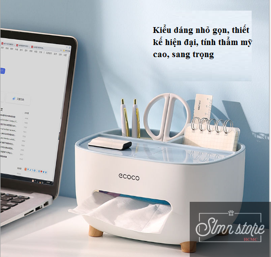 Hộp đựng khăn giấy, remote, điện thoại để bàn Cao Cấp, Kệ để đồ dùng đa năng, tiện dụng. SD2-HopKG-Ecoco