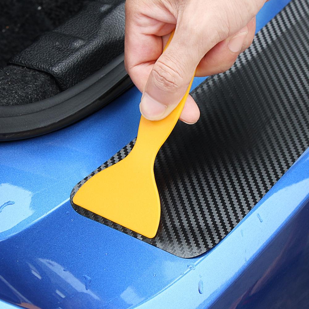 Miếng Dán Sợi Carbon 90x8.8cm Nhãn dán bảo vệ thân xe / Dán Cản sau Xe hơi