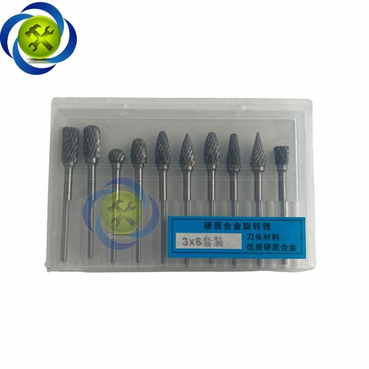 Bộ mũi doa hợp kim Đài Loan 10 chi tiết DOA-36-10 kích thước 3x6mm