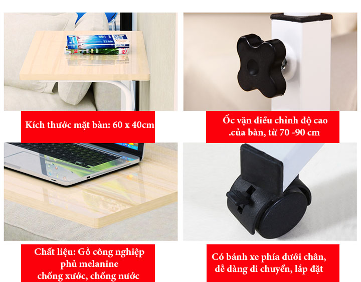 Bàn Làm Việc Tại Nhà Gấp Gọn, Có Ngăn Kéo Để Đồ Và Bánh Xe Di Chuyển - Bàn Học Sinh Tại Nhà