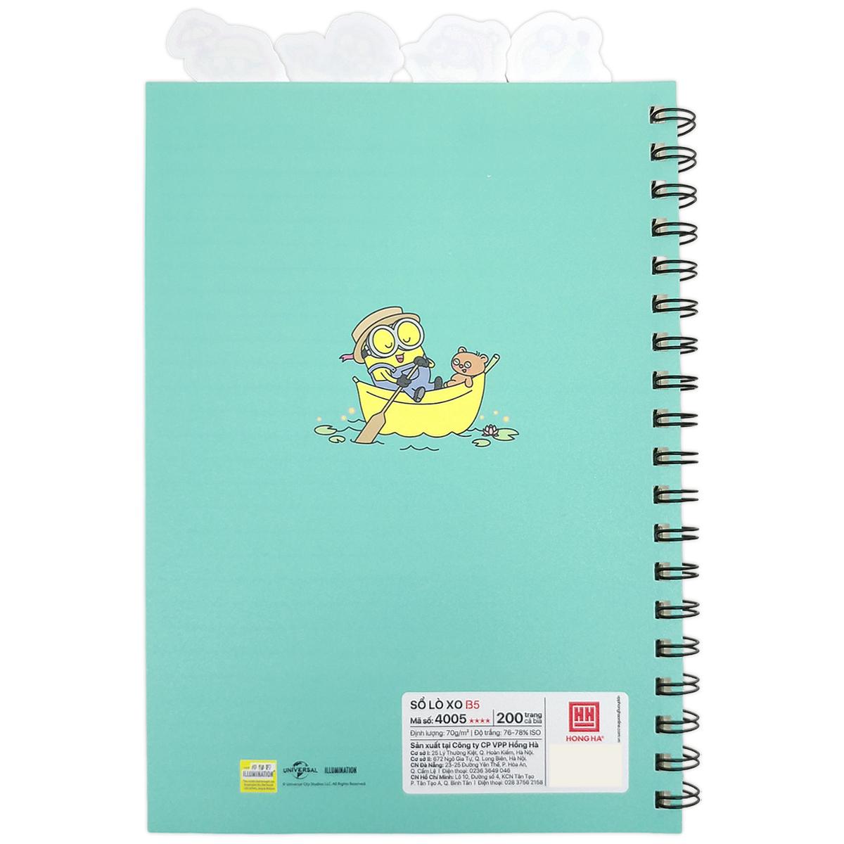 Sổ Lò Xo Minion B5 - Kẻ Ngang - 200 Trang 70gsm - Hồng Hà 4005