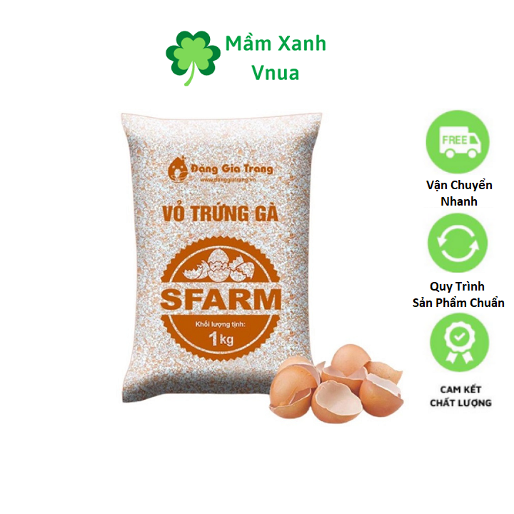 Vỏ Trứng Gà Sfarm Đã Xử Lý - Vỏ Trứng Gà Bón Cây Trồng - 1kg