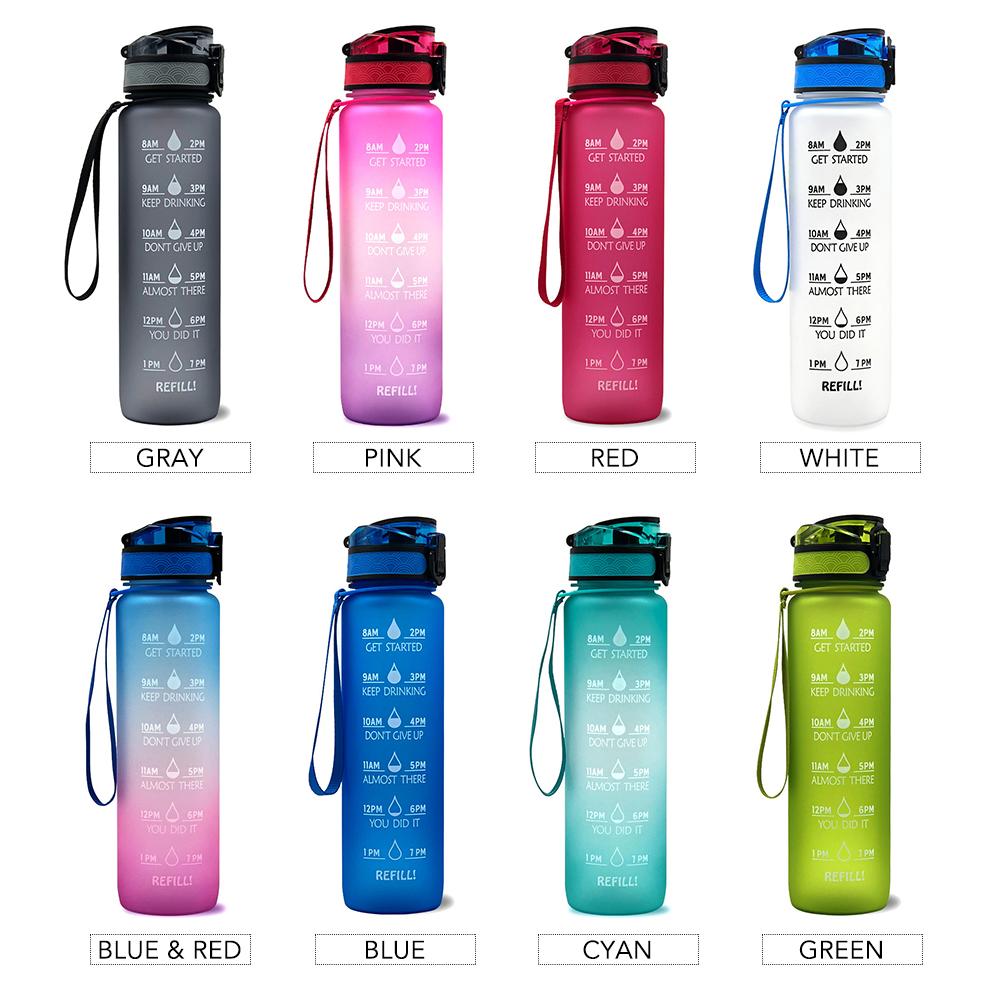 Bình nước thể thao 1.5L với công cụ đánh dấu thời gian uống nước