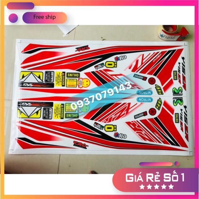 Tem rời dành cho xe exciter 150 dán xe trắng tem