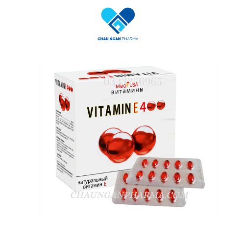 Vitamin E 400 đỏ  giúp làm đẹp da, sáng da, chống oxy hóa, căn bằng nội tiết tố - Hộp 100 viên