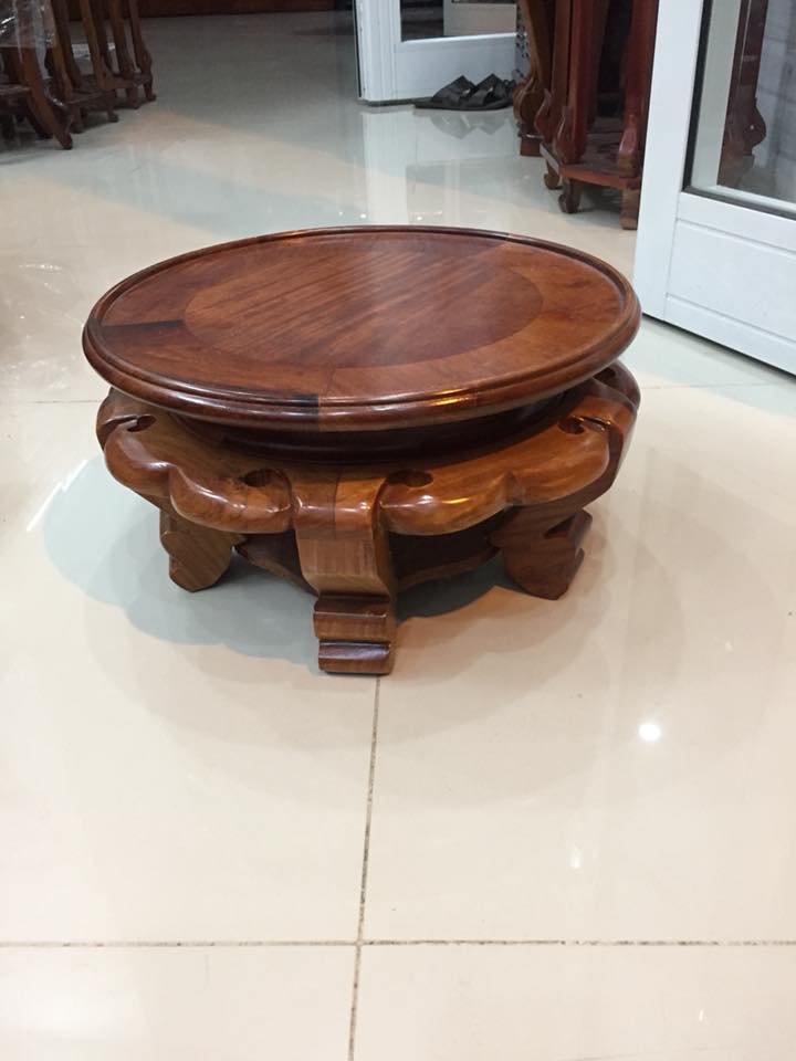 Đôn sen gỗ hương, mặt đôn có đường kính 34 cm x cao 20 cm, thích hợp kê vật dụng trang trí không gian nhà