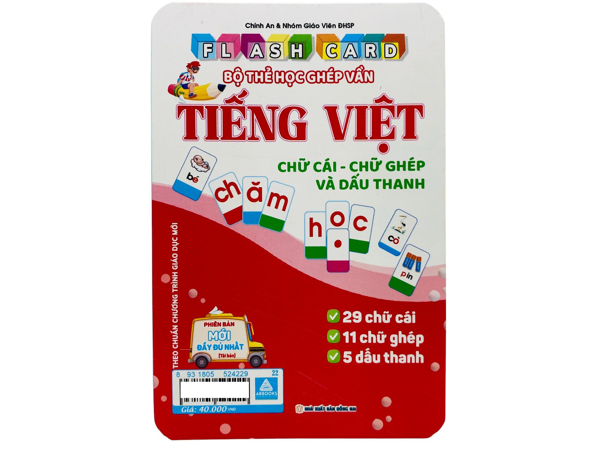 Sách - Flashcard - Bộ Thẻ Học Ghép Vần Tiếng Việt - Chữ Cái-Chữ Ghép Và Dấu Thanh (Tái Bản 2025)