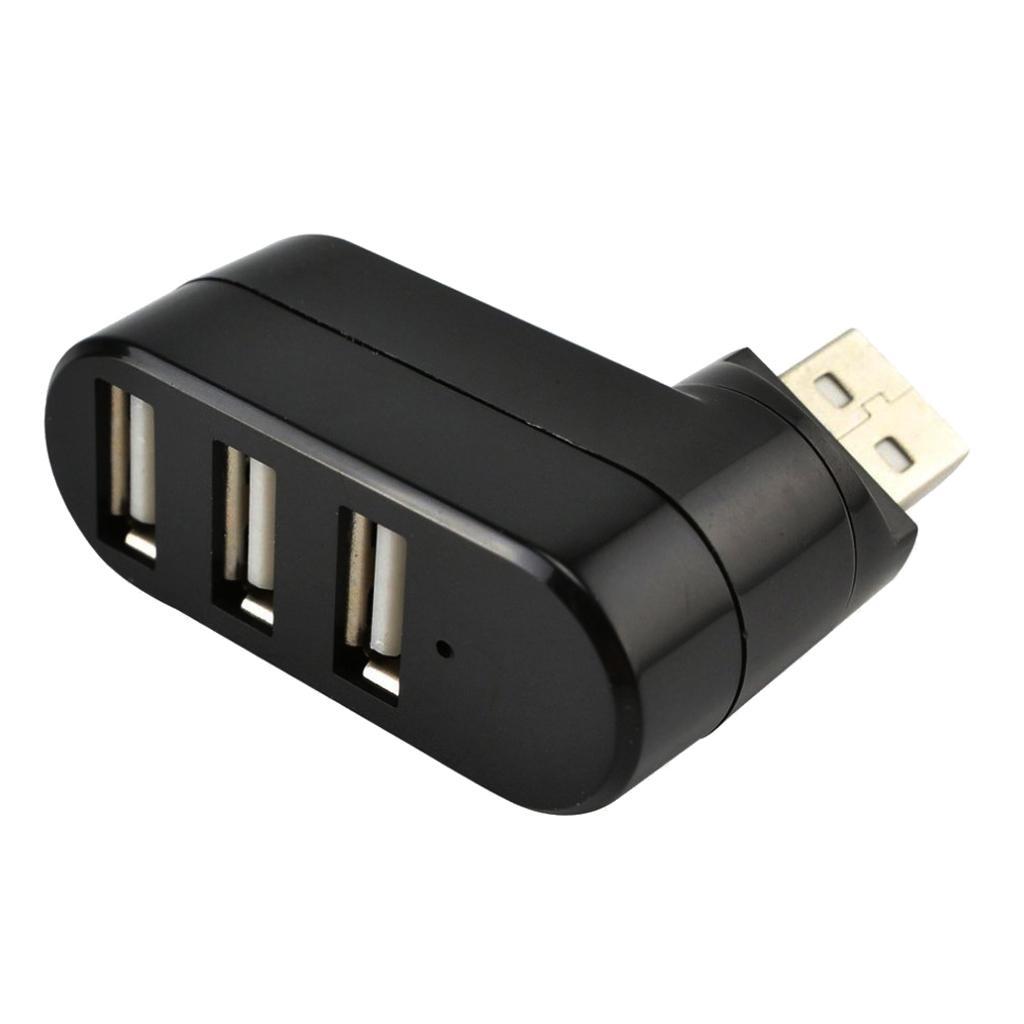Mini 3 Ports USB2.0 Splitter Hub Rotatable USB Hub Adapter for PC Desktop Laptop