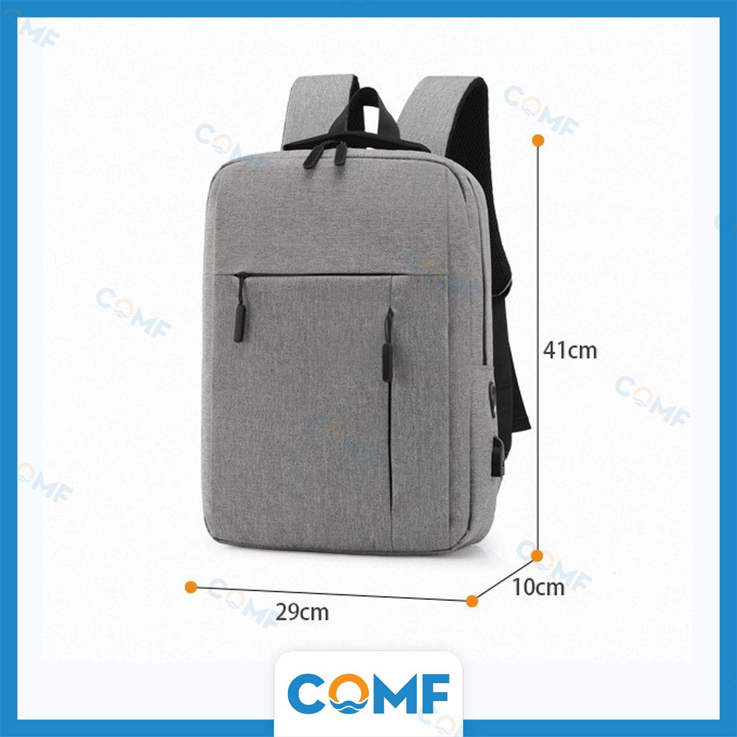 Balo Nam COMF balo laptop backpack vải tích hợp cổng sạc &amp; tai nghe