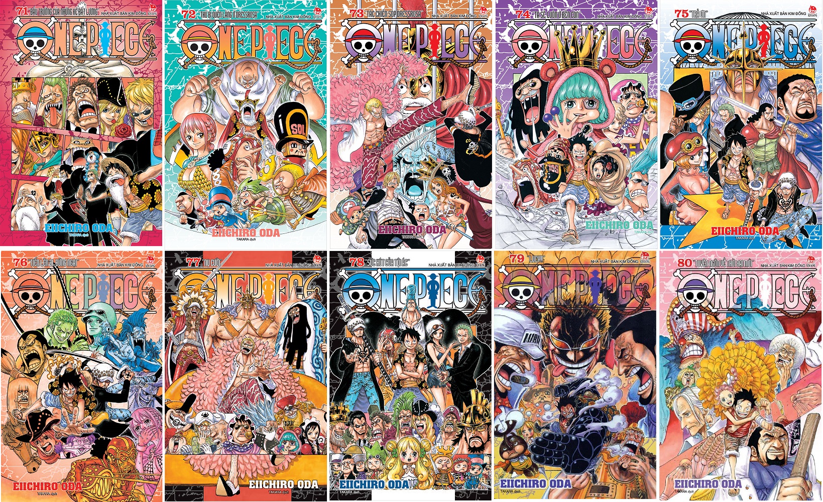 Sách - One Piece - combo 10 cuốn từ tập 71 đến tập 80