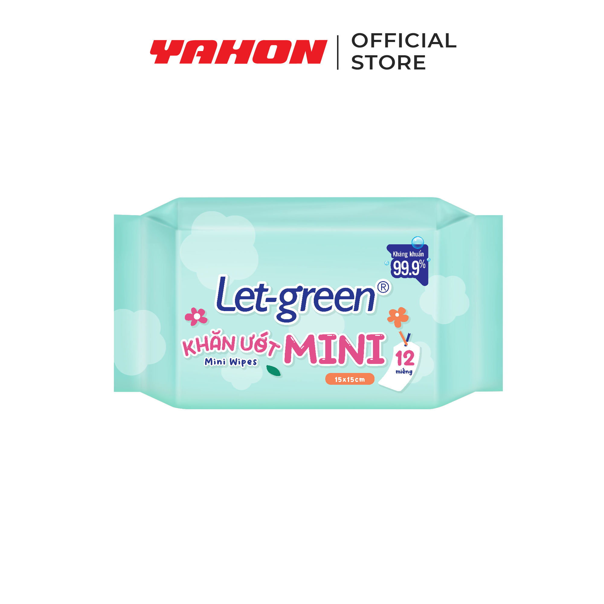 Lốc khăn ướt bỏ túi Mini Let-green, 12 miếng/gói, 6 gói/lốc