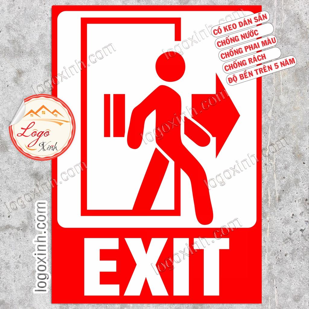 Logo Tem Sticker Biển ENTER EXIT Chỉ Dẫn Hướng Đi Lối Ra Vào Dạng Icon, Chất Liệu Decal Dán Có Keo Sẵn Chống Nước