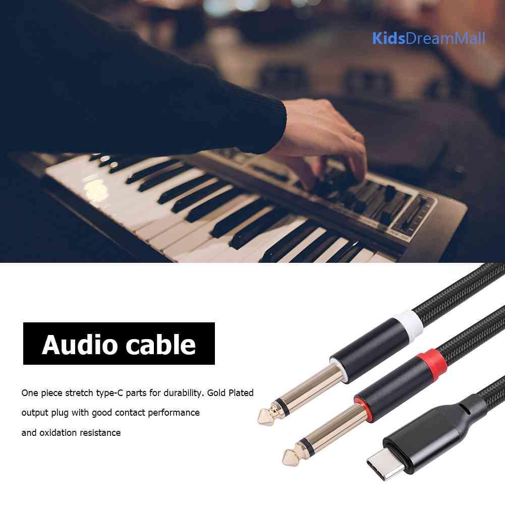 Mới Cáp Chuyển Đổi Âm Thanh Từ Đầu Type-C Sang Hai Đầu 6.35 Cho Máy Tính Xách Tay