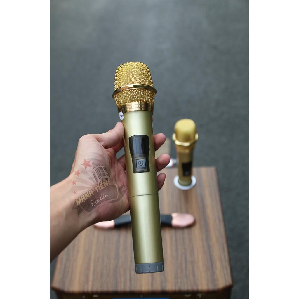 Loa kéo di động 3 tấc Kiomic K128  hát karaoke - Đầy đủ cổng kết nối -  Tặng kèm 2 micro UHF - Công suất cao 300w