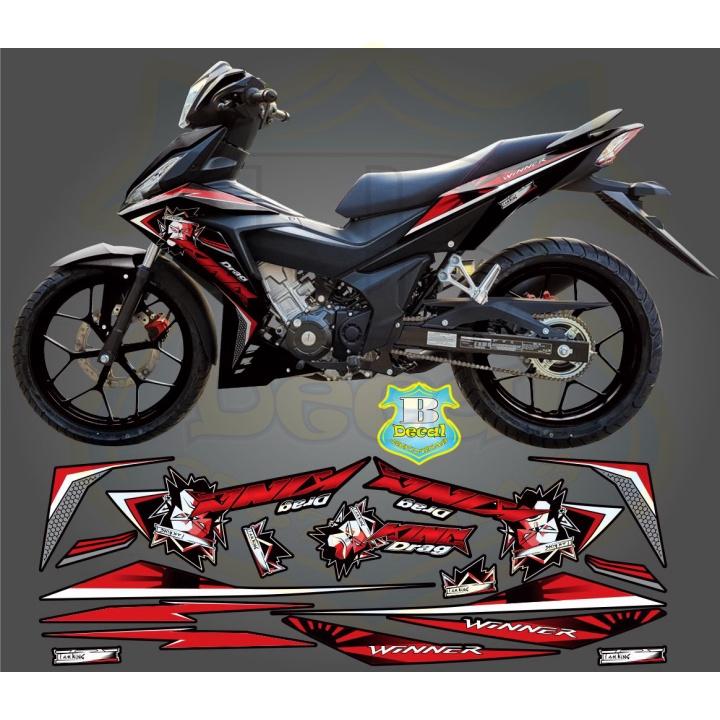 Tem rời xe winner king drag đỏ đen