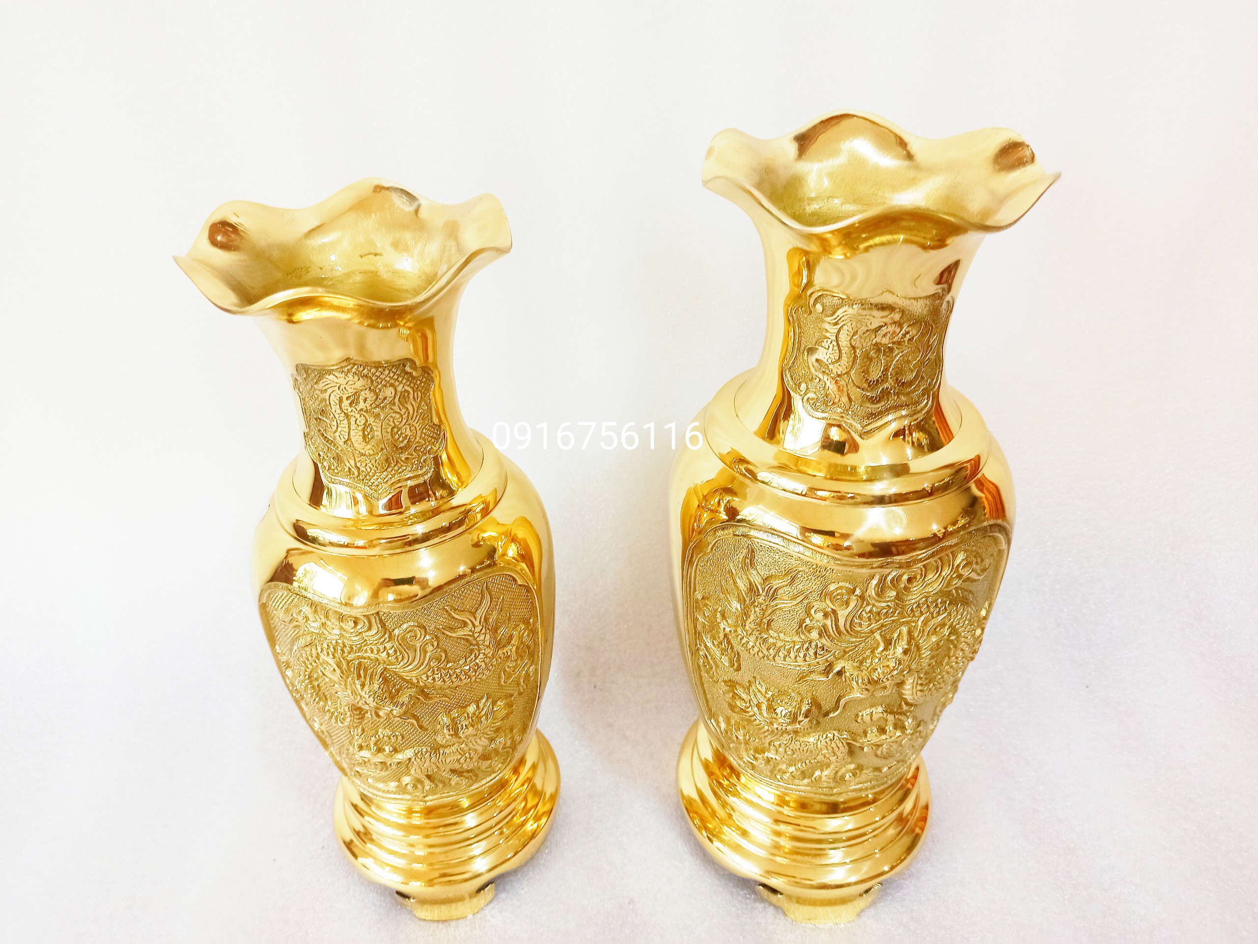 Lọ hoa rồng phượng, bình bông đồng thau cao cấp, lọ hoa rồng phụng bằng đồng, lọ hoa đồng