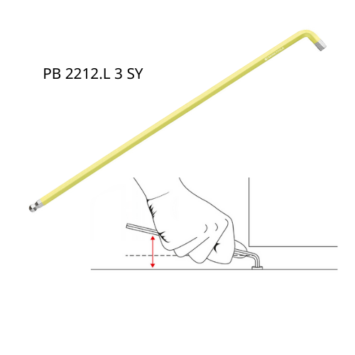 Lục Giác Lẻ PB Swiss Tools Loại Rainbow Cong 100° Đầu Bi 2212.L Các Size 1.5-6.0mm Sản Xuất Tại Thụy Sỹ