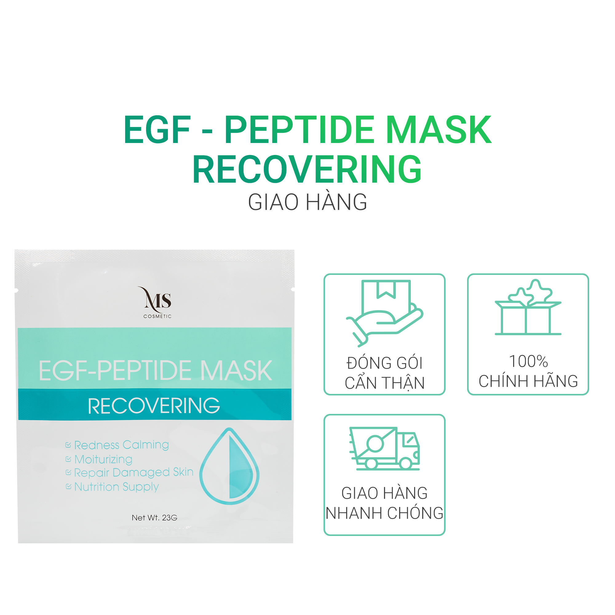 COMBO 10 Mặt Nạ Dạng Thạch MS EGF - Peptide Mask Giúp Dưỡng Ẩm, Mặt Nạ Thạch Phục Hồi Và Tái Tạo Da Giúp Da Săn Chắc (1 Miếng - 23g) - MỸ PHẨM MS COSMETIC