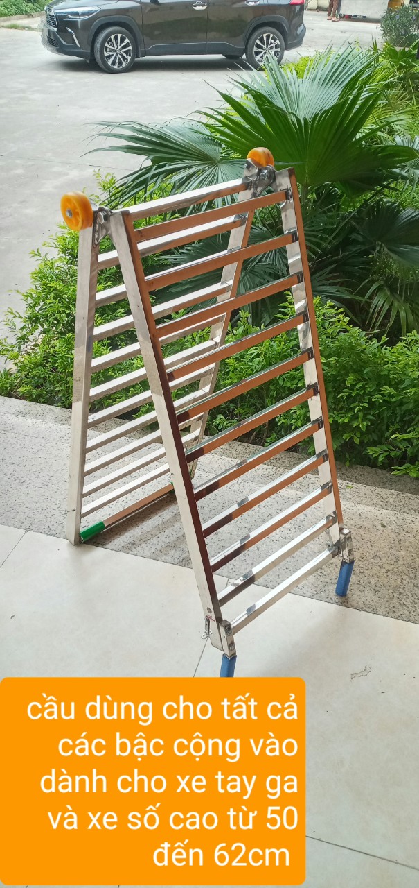 CẦU ĐI XE MÁY INOX . kt 190x45cm