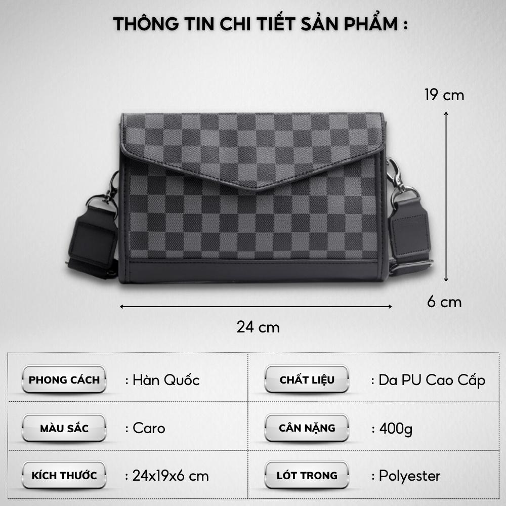 Túi đeo chéo nam nữ unisex ,Da Pu cao cấp kẻ caro,KT :24x16x6 cm ,Chống thấm nước -Kiểu dáng trẻ trung, cá tính -