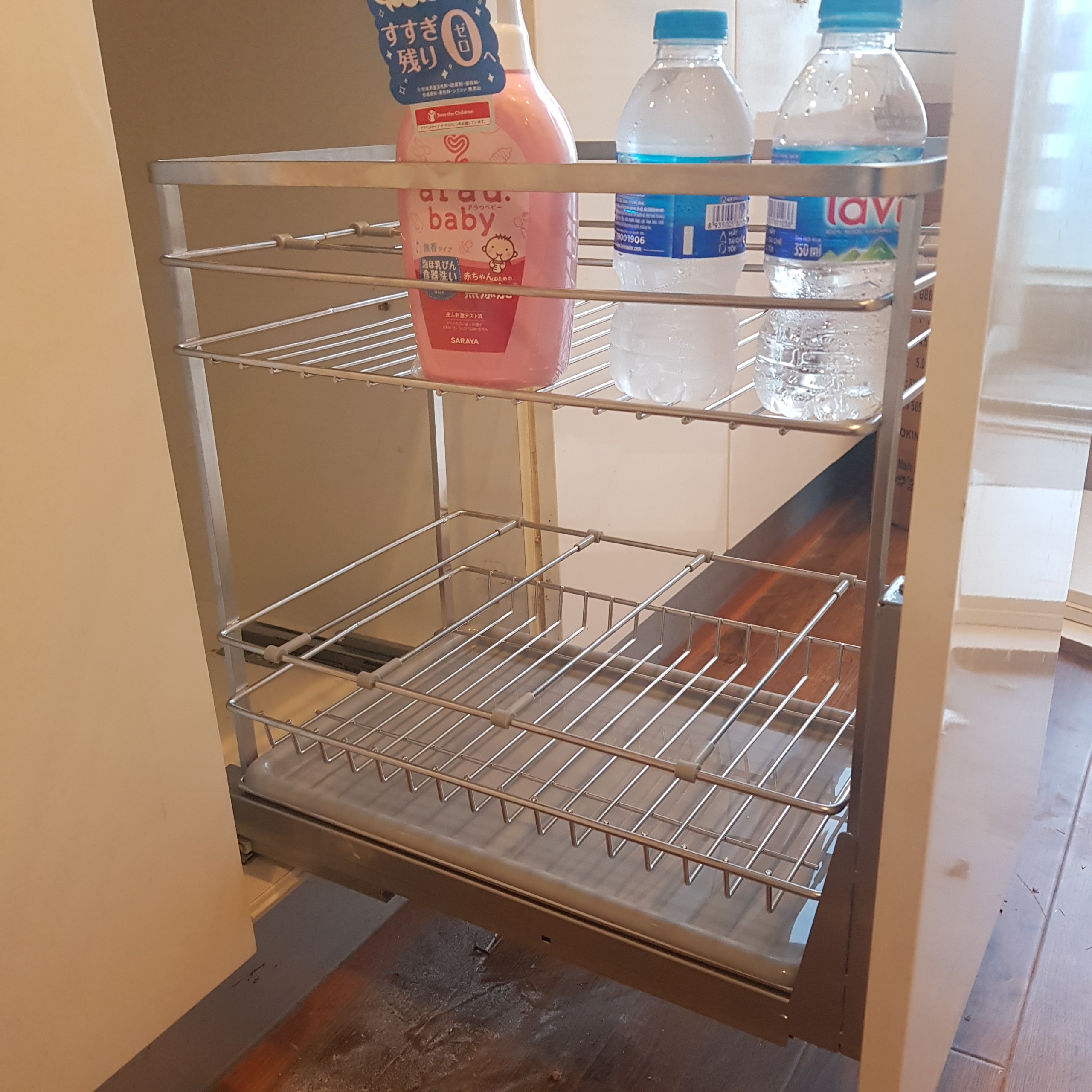 Kệ Gia Vị, Chai Lọ Đa Năng INOX 304 Tủ Bếp Ray Âm Giảm Chấn Cao Cấp - Có Thợ Lắp Đặt