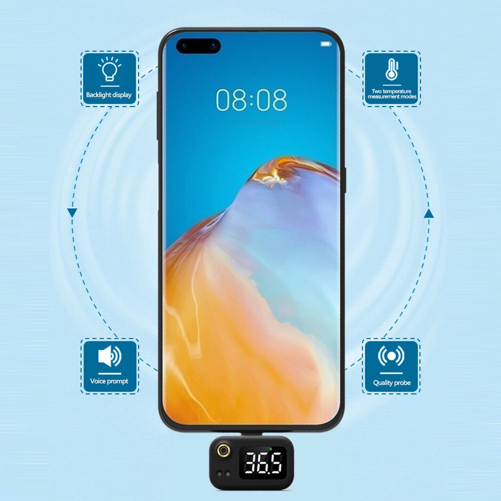 USB Intelligent Thermometer Portable Mini Cell Phone Thermometer Infrared Thermometer with Type-C Joint