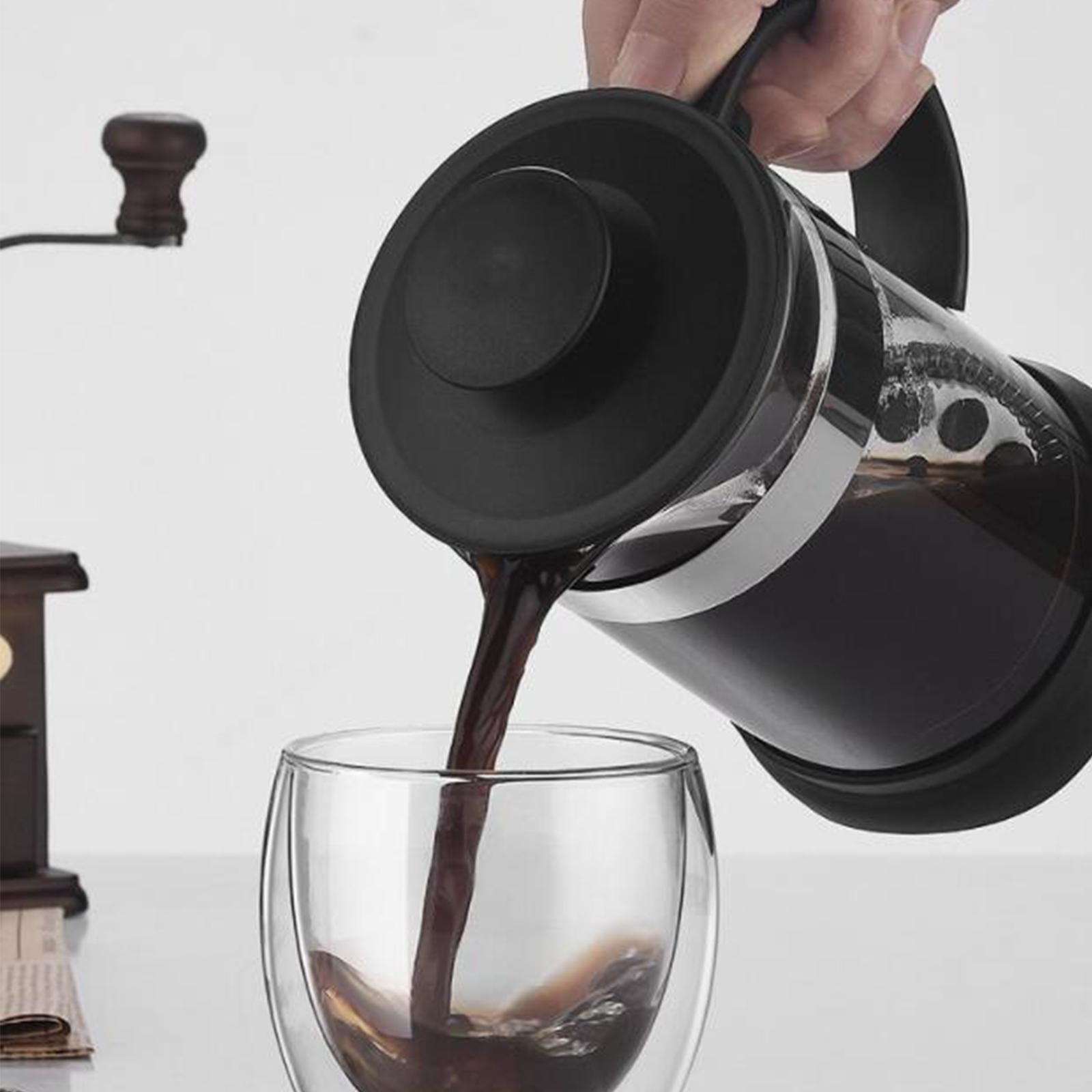 Máy Pha Cà Phê French Press Thủy Tinh Borosilicate Có Bộ Lọc Bằng Thép Không Gỉ