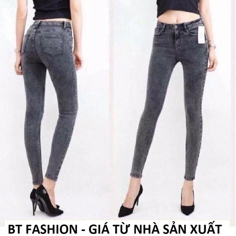 Quần Bò Nữ Kaki Thun Giả Jean Co Dãn Mạnh, Mặc Thoải Mái - BT Fashion