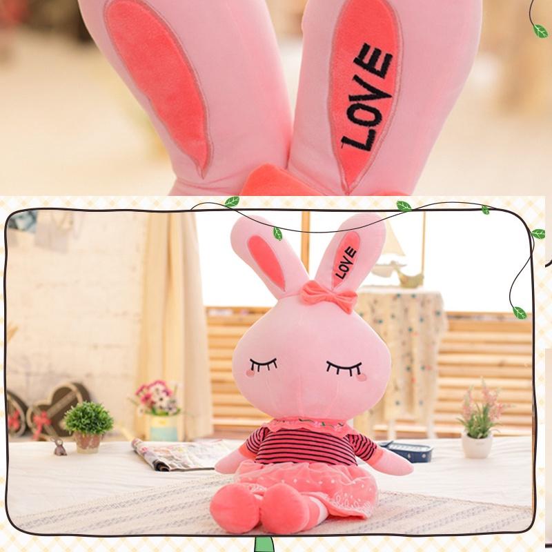 Thú nhồi bông thỏ bông chân dài hồng baby