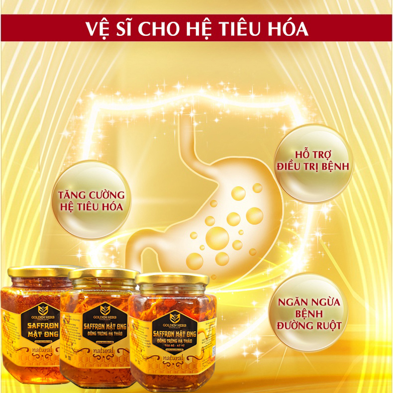 Mật Ong Saffron Đông Trùng Hạ Thảo 280ml/lọ Golden Herb