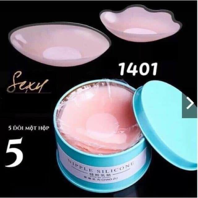 Hộp 10 miếng dán ngực Silicon dùng nhiều lần - Miếng dán silicon hộp xanh - DNHX