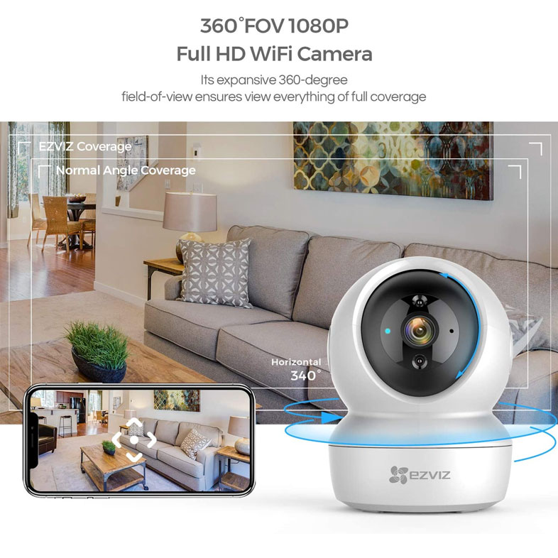   CAMERA WI-FI QUAN SÁT HỒNG NGOẠI EZVIZ C6N Full HD 1080p, chính hãng thương hiệu MỸ.