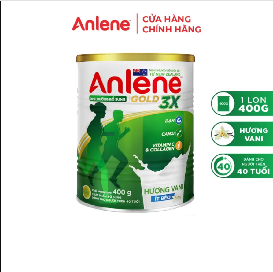 Sữa Bột Anlene Gold Movepro 3X Hương Vanilla (Hộp Thiếc 400g)