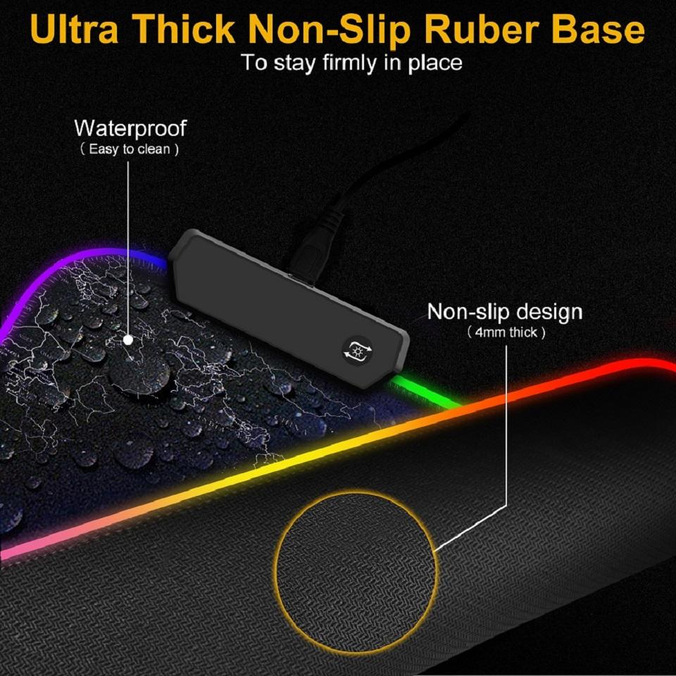 RGB Miếng Lót Chuột Chơi Game Mousepad Game Thủ Lớn Để Bàn Backlit Thảm Máy Tính Led Bề Mặt Thảm Cho Mause Ped Xl Deskpad tấm Bảo Vệ