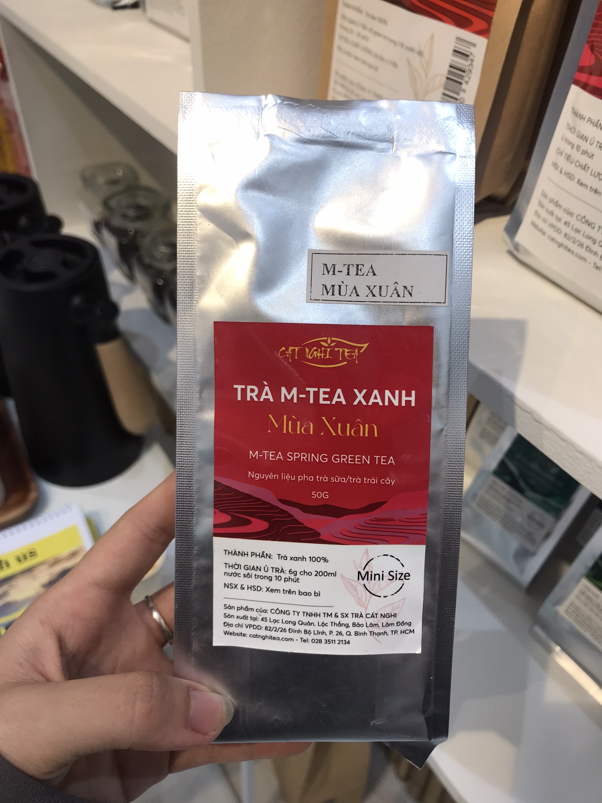 Trà Mùa Xuân [GÓI DÙNG THỬ 50G] Trà xanh CAT NGHI TEA - Nguyên liệu chuẩn pha trà sữa và trà trái cây thơm ngon