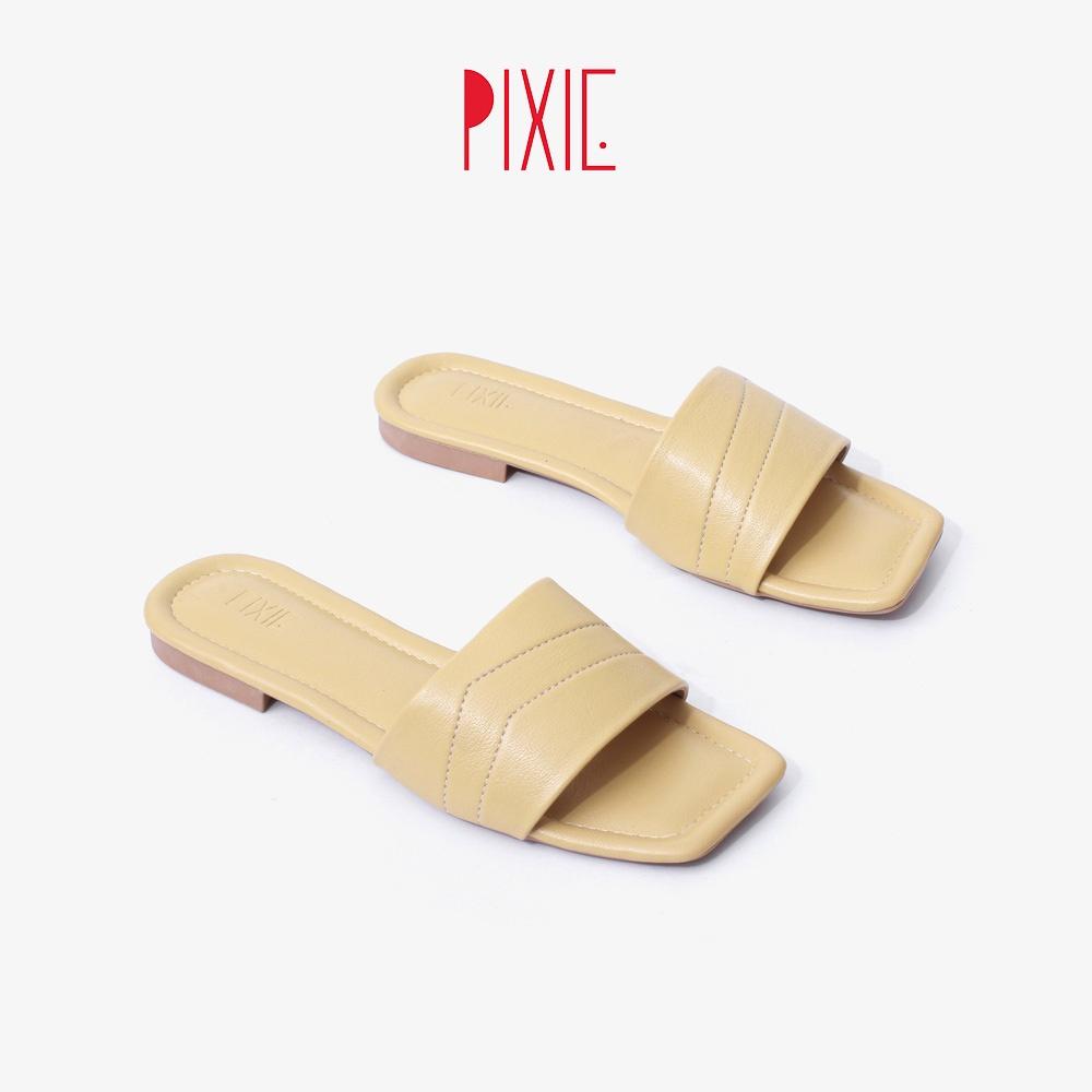 Dép Nữ Mũi Vuông Bản Ngang Pixie X745