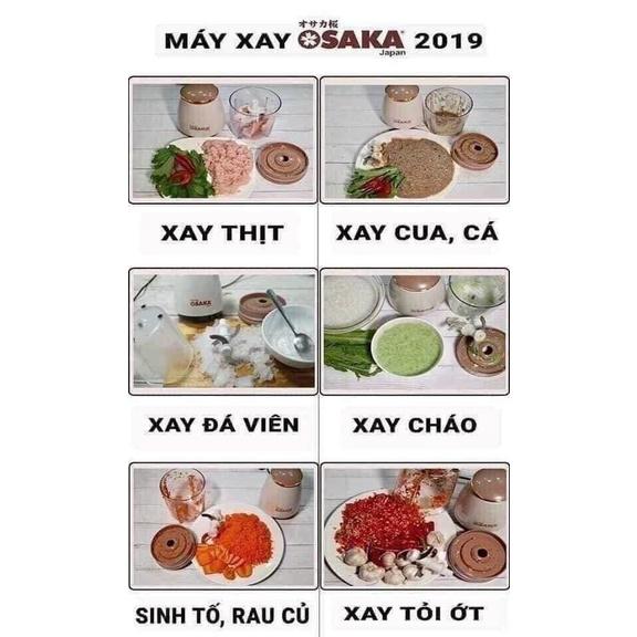 Máy Xay Đa Năng Osaka, Máy Xay Sinh Tố, Rau Củ, Thịt Cao Cấp - Lưỡi Dao Lớn và Mạnh, Xay Được Tất Cả