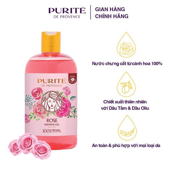 Sữa Tắm Purité De Prôvence Hương Hoa Hồng