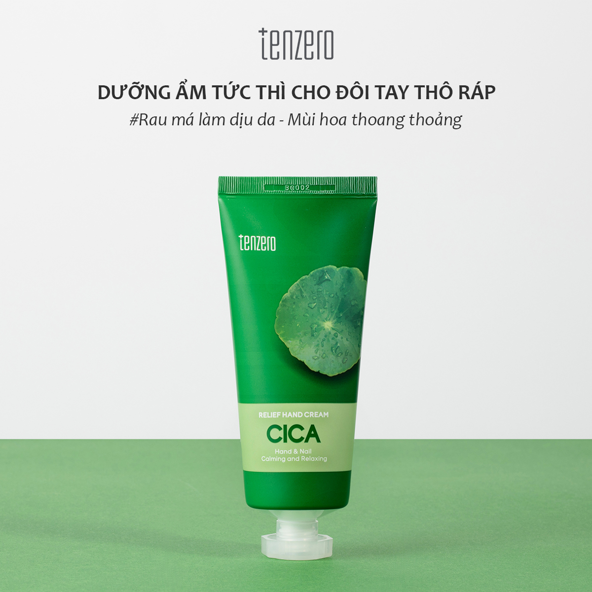 Kem Dưỡng Da Tay Rau Má Dưỡng Ẩm, Làm Dịu Da Tenzero Relief Hand Cream Cica 100ml