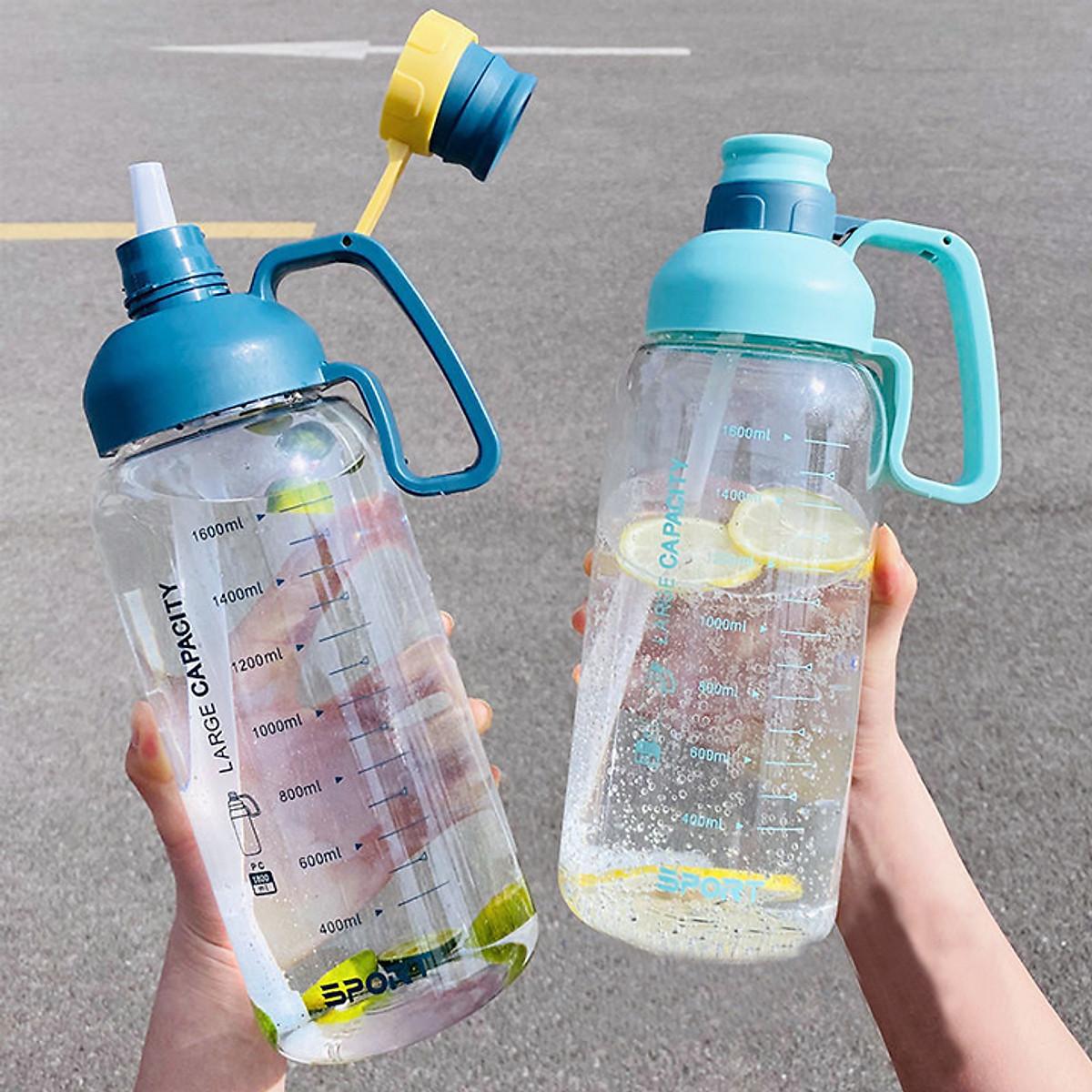 Bình Nước Có ống Hút 1.8L Có Tay Cầm Tiện Lợi, Bình đựng Nước Thể Thao Tiện Lợi Bền Bỉ