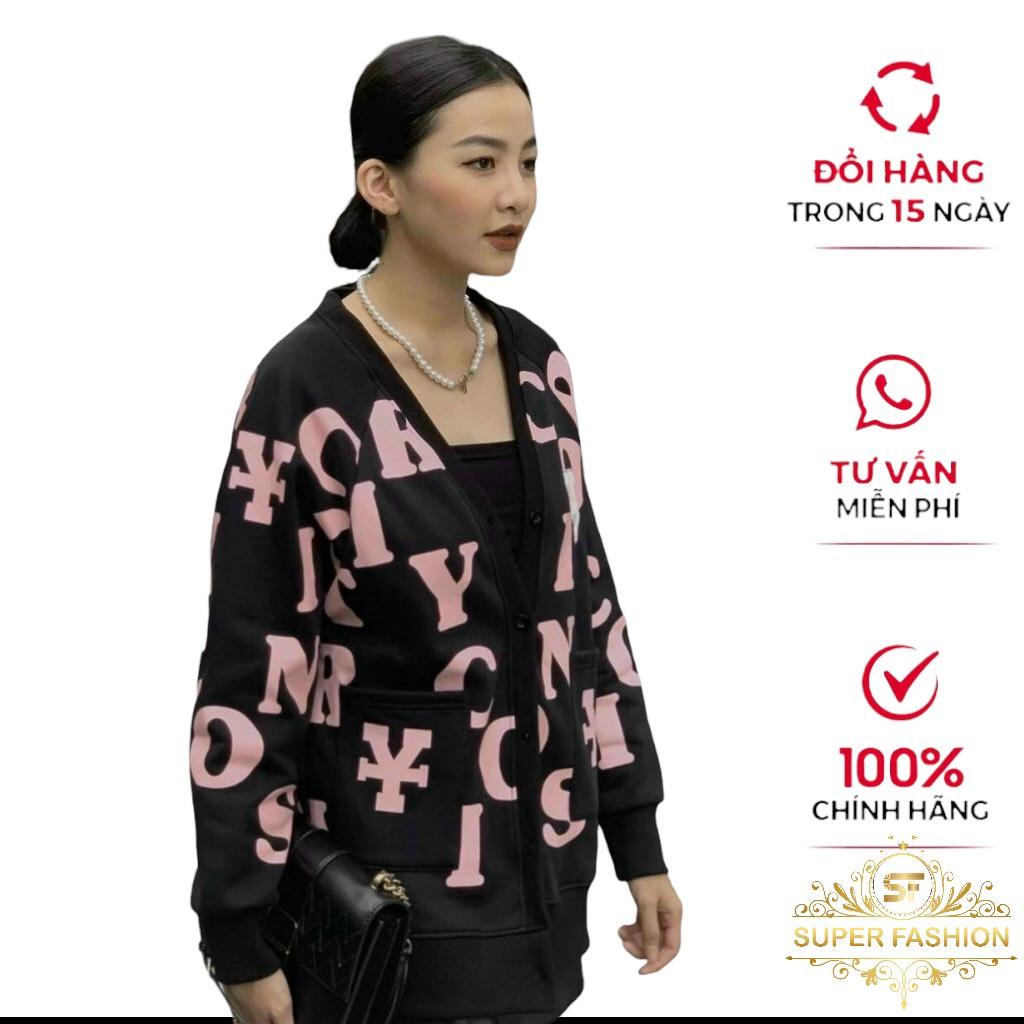 Áo khoác cardigan nam nữ phối hoạ tiết chữ siêu hot thời trang FASHION