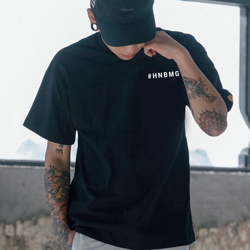 Giảm Giá Áo Thun Tay Lỡ Unisex Đen #HNBMG Siêu Chất
