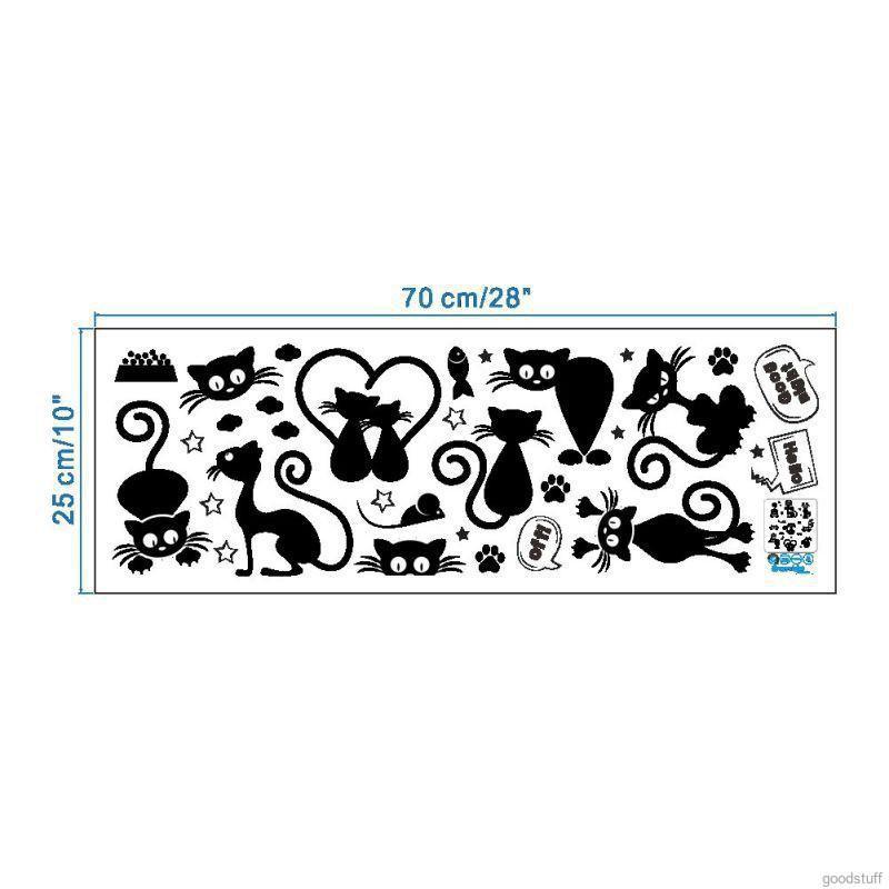 Giấy sticker mèo đen dán tường