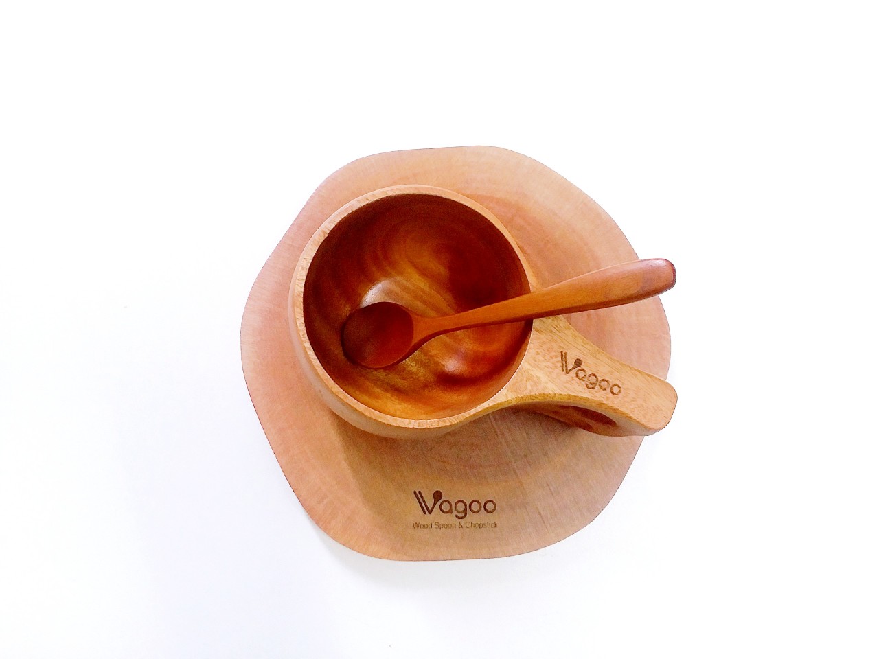 Tấm Lót Tròn Bằng Gỗ Xà Cừ Tự Nhiên - VAGOO - Làm Thủ Công Chống Thấm, Chống Ẩm Mốc, An Toàn Cho Sức Khoẻ